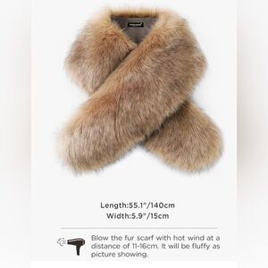 Elegant Faux Fur Shawl in Brown/Camel